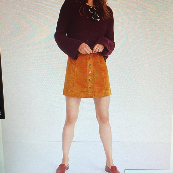 Madewell Velveteen A-Line Mini Skirt with Snap Buttons - Picture 3 of 3